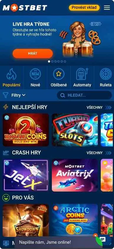Mostbet casino nabízí